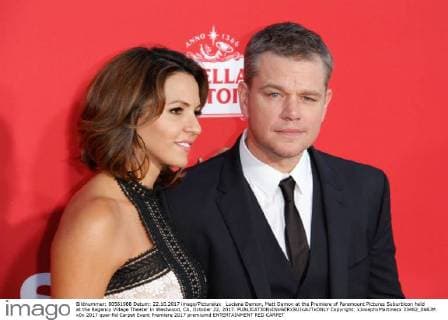 Luciana Damon, Matt Damon at the Premiere of Paramount Pictures Suburbicon held at the Regency Village Theater in Westwood, CA, October 22, 2017.  Copyright: xJosephxMartinezx 33462_066JM