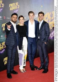 Aram Arami Lena Schömann Max from the Groeben and Lucas Reiber at the Premiere the Cinema Fack JU Göhte 3 in Cinema in Mathäser Filmpalast Munich 22 10 2017 Foto:xP.xSchönbergerx xFuturexImage