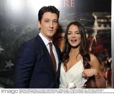 October 23, 2017 - Hollywood, California, U.S. - Miles Teller, Keleigh Sperry attends The Los Angeles Premiere of Thank You For Your Service held at the Regal L.A. Live in Los Angeles, California on October23, 2017. 2017 Hollywood U.S. - ZUMAl86_ 20171023_zaf_l86_057 Copyright: xDavexLongendykex