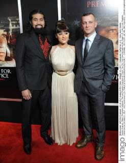 October 23, 2017 - Hollywood, California, U.S. - Solo Aeiti, Keisha Castle-Hughes, Adam Schumann attends The Los Angeles Premiere of Thank You For Your Service held at the Regal L.A. Live in Los Angeles, California on October23, 2017. 2017 Hollywood U.S. - ZUMAl86_ 20171023_zaf_l86_080 Copyright: xDavexLongendykex