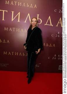 MOSCOW, RUSSIA - OCTOBER 24, 2017: Russian ice dancer Tatiana Navka attends the Moscow premiere of Alexei Uchitel s historical drama film Matilda at Karo 11 Oktyabr Cinema. Vyacheslav Prokofyev TASS  TS0666A8