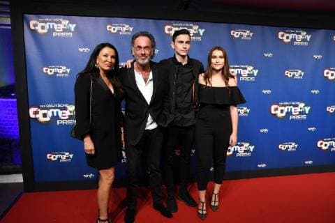 Hugo Egon Balder with his Girlfriend Elena and his Daughter Saliha and his Son Canel , at 24 10 2017 in Cologne to award Ceremony the German Comedy price 2017