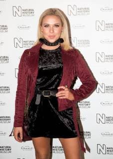 Gabby Allen attends the opening of the Natural History Museum ice rink in London. The ice rink will be open from 26th October 2017 to 7th January 2018. OCTOBER 25th 2017  DFLx172497