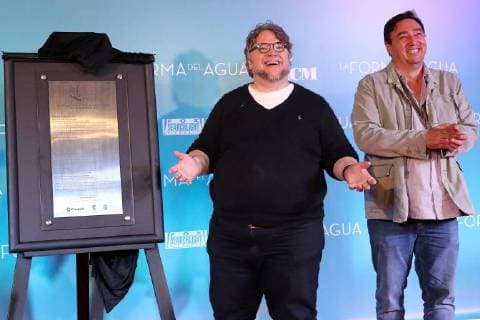 Filmfest in Morelia, Mexiko October 26, 2017 - EUM20171026ESP05.JPG.MORELIA, Mich. Festival-FICM.- Develacion de placa del XV Festival Internacional de Cine de Morelia con la presencia de Cuauhtemoc Cardenal y Guillermo del Toro. Foto: Agencia EL UNIVERSALBerenice FregosoMAVC  - ZUMAu78_ 20171026_zaf_u78_025 Copyright: xElxUniversalx