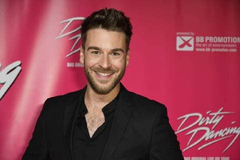 presenter Eric Schroth , at 26 10 2017 in Cologne to German premiere the Musical Dirty Dancing
