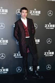 American actor and singer Ezra Miller poses as he arrives on the red carpet for the movie Justice League in Beijing, China, 26 October 2017. Gal Gadot, Ben Affleck, and Henry Cavill team up to endorse film Justice League in Beijing  pbu701196_10