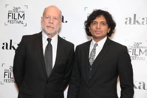 PHILADELPHIA PA OCTOBER 26 Bruce Willis receives the 2nd annual Luminere Award from M Night Shyamalan at the 26th Philadelphia Film Festival at AKA Washington Square in Philadelphia Pa on October 26 2017 Copyright: xStarxShooterx
