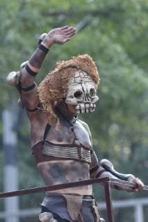 October 28, 2017 - Mexico City, Mexico, Mexico - People are seen participate during the traditional Skulls Parade as part of Day of the Dead celebrations at Reforma Avenue on 28 October, 2017 in Mexico City, Mexico Mexico City Mexico  - ZUMAn230 20171028_zaa_n230_607 Copyright: xCarlosxTischlerx