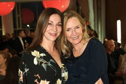 Ulrike C Tscharre and Carolin Fink at the German Academy for Television award Ceremony and Award at 28 10 2017 in Cologne German Academy for Television award Ceremony Award in Cologne 2017