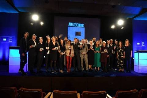 all Prize winners on the Stage at 28 10 2017 in Cologne at the award Ceremony from Awards to Television professionals all Trades through the German Academy for Television daff to 5 times will here outstanding Benefits at the Production German Television programmes appreciated
