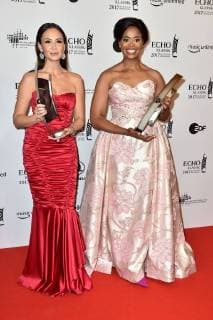 the both Prizewinners Aida Garifullina and Pretty Yende at the award Ceremony of Echo Classical at 29 10 2017 in Hamburg Echo Classical 2017 in Hamburg