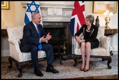 . 02 11 2017. London, United Kingdom. Theresa May -Benjamin Netanyahu. Prime Minister of Israel Benjamin Netanyahu and The British Prime Minister Theresa May hold talks in Number 10 Downing Street, London.  xi-Imagesx xPoolx IIM-16288-0016