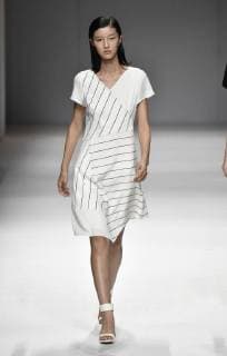 A model displays a new creation at the fashion show of Laurel during the China Fashion Week Spring Summer 2018 in Beijing, China, 2 November 2017. Laurel show at China Fashion Week Spring Summer 2018  20171102_63233
