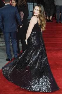 British actress Kelly Brook attends the world premiere of Murder On The Orient Express at Royal Albert Hall in London on November 2, 2017.  LON20171102112 RUNExHELLESTAD