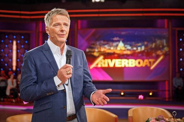 MDR Riverboat presenter Jörg Pilawa during the Recording the MDR Talk show Riverboat at 03 11 2017 in Studio 3 the Media City Leipzig