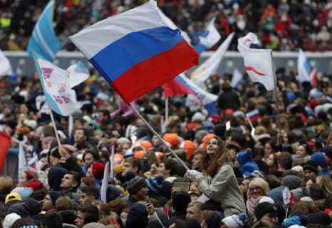 MOSCOW, RUSSIA - NOVEMBER 4, 2017: People attend a concert titled Russia Unites! marking Russia s National Unity Day at Moscow s Luzhniki Stadium. Mikhail Japaridze TASS  TS067CFE