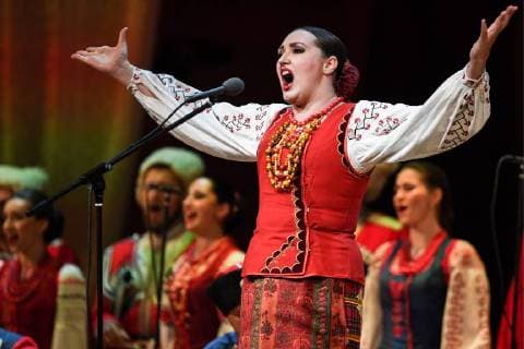 NOVOSIBIRSK, RUSSIA - NOVEMBER 4, 2017: The Kuban Cossack Choir perform at Arnold Kats Concert Hall during the 2017 Art Night Festival as Russia celebrates the Day of National Unity. Kirill Kukhmar TASS  TS067EB3