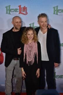 Jürgen Vogel l r Hedda Erlebach Michael Mittermeier posing at 05 11 2017 in Cologne at the Premiere the Movie Witch Lila saves Christmas
