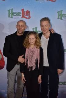 Jürgen Vogel l r Hedda Erlebach Michael Mittermeier posing at 05 11 2017 in Cologne at the Premiere the Movie Witch Lila saves Christmas