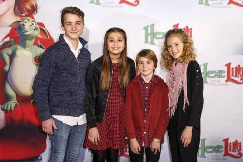 Maurizio Magno Hila Claudio Magno and Hedda Erlebach at the Premiere the Cinema Witch Lila saves Christmas in Cinedom Cologne 05 11 2017 Foto:xC.xHardtx xFuturexImage