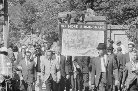 IMAGO History, U.S. Bürgerrechtsbewegung: 1954-1968 September 22 1963 Congress of Racial Equality conducts march in memory of Negro youngsters killed in Birmingham bombings All Souls Church 16th Street Washington D C  Copyright: StocktrekxImages STK501158A