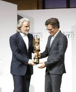 Dr Hermann Bühlbecker Sole owner Lambertz Preistraeger Markus Mosa Edeka at Publisher S Night 2017 in the Telekom Hauptstadtrepraesentanz Berlin