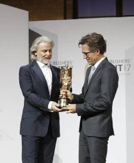 Dr Hermann Bühlbecker Sole owner Lambertz Preistraeger Markus Mosa Edeka at Publisher S Night 2017 in the Telekom Hauptstadtrepraesentanz Berlin