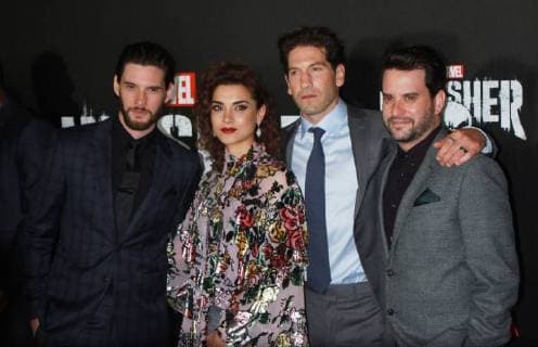 NEW YORK NY November 06 2017 Ben Barnes Amber Rose Revah Jon Bernthal Michael Nathanson attendNETFLIX presents premiere of Marvel s Punisher at the AMC Loews 34th Street in New York November 06 2017 Copyright: xRWx