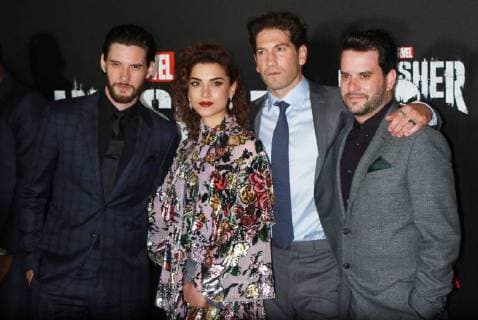 NEW YORK NY November 06 2017 Ben Barnes Amber Rose Revah Jon Bernthal Michael Nathanson attendNETFLIX presents premiere of Marvel s Punisher at the AMC Loews 34th Street in New York November 06 2017 Copyright: xRWx