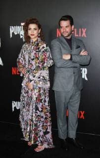 NEW YORK NY November 06 2017 Amber Rose Revah Michael Nathanson attendNETFLIX presents premiere of Marvel s Punisher at the AMC Loews 34th Street in New York November 06 2017 Copyright: xRWx