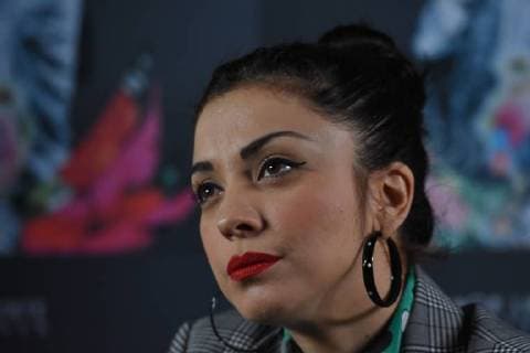 November 7, 2017 - Mexico City, Mexico, Mexico - Singer Mon Laferte during La Trenza Deluxe album press conference receives the Triple Platinum Disk Award on November 07, 2017 in Mexico City, Mexico Mexico City Mexico  - ZUMAn230 20171107_zaa_n230_209 Copyright: xCarlosxTischlerx