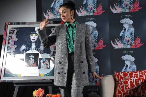 November 7, 2017 - Mexico City, Mexico, Mexico - Singer Mon Laferte during La Trenza Deluxe album press conference receives the Triple Platinum Disk Award on November 07, 2017 in Mexico City, Mexico Mexico City Mexico  - ZUMAn230 20171107_zaa_n230_214 Copyright: xCarlosxTischlerx