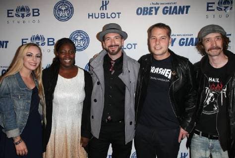 LOS ANGELES CA NOVEMBER 7 Shepard Fairey Guests at Photo Op For Hulu s Obey Giant at the The Theatre at Ace Hotel in Los Angeles California on November 7 2017 Copyright: xFayexSadoux