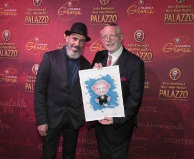 Nestor Perez Hans Peter Wodarz at the Palazzo Premiere Shine and Gloria in Spiegelpalast in the Hertz Avenue Station Zoo Berlin