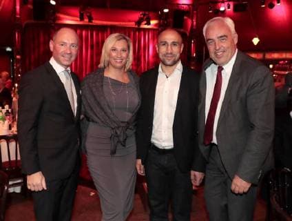 Hans Reiner Schroeder Arthur Abraham at the Palazzo Premiere Shine and Gloria in Spiegelpalast in the Hertz Avenue Station Zoo Berlin