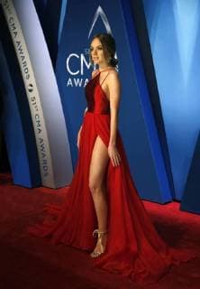 Danielle Bradbery walks the red carpet as she arrives for the 51st Annual Country Music Association Awards on November 8, 2017 at the Bridgestone Arena in Nashville.  NAS20171108113 JOHNxSOMMERSxII