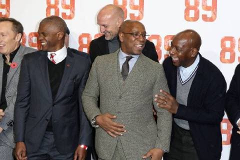 English former professional footballer Paul Davis, English former professional footballer Steve Bould, English former professional footballer Ian Wright and English former professional footballer Michael Thomas attend the World Premiere of 89 at the Odeon Holloway in London NOVEMBER 8th 2017  MESx172588