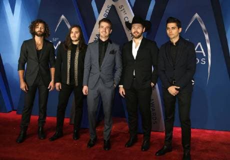 Lanco walks the red carpet as they arrive for the 51st Annual Country Music Association Awards on November 8, 2017 at the Bridgestone Arena in Nashville.  NAS20171108141 JOHNxSOMMERSxII