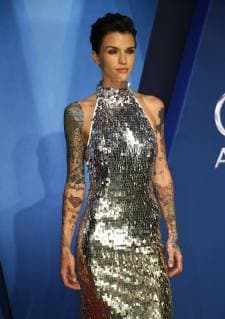 Ruby Rose walks the red carpet as she arrives for the 51st Annual Country Music Association Awards on November 8, 2017 at the Bridgestone Arena in Nashville.  NAS20171108144 JOHNxSOMMERSxII