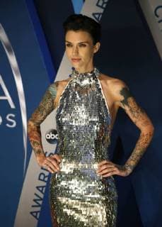Ruby Rose walks the red carpet as she arrives for the 51st Annual Country Music Association Awards on November 8, 2017 at the Bridgestone Arena in Nashville.  NAS20171108148 JOHNxSOMMERSxII