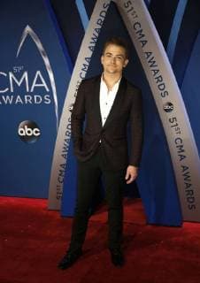 Hunter Hays walks the red carpet as he arrives for the 51st Annual Country Music Association Awards on November 8, 2017 at the Bridgestone Arena in Nashville.  NAS20171108167 JOHNxSOMMERSxII