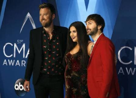 Lady Antebellum arrives for the 51st Annual Country Music Association Awards on November 8, 2017 at the Bridgestone Arena in Nashville.  NAS20171108178 JOHNxSOMMERSxII