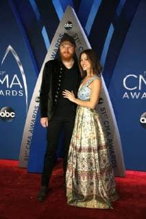 Eric Paslay and Natalie Harker arrive to the 51st Annual Country Music Association Awards on November 8, 2017 at the Bridgestone Arena in Nashville.  NAS20171108203 JOHNxSOMMERSxII
