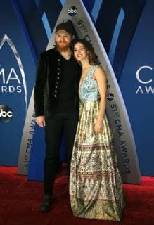 Eric Paslay and Natalie Harker arrive to the 51st Annual Country Music Association Awards on November 8, 2017 at the Bridgestone Arena in Nashville.  NAS20171108204 JOHNxSOMMERSxII