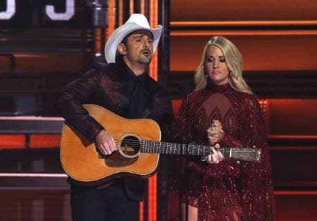 Carrie Underwood and Brad Paisley host the 51st Annual Country Music Association Awards on November 8, 2017 at the Bridgestone Arena in Nashville.  NAS20171108213 JOHNxSOMMERSxII