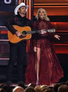 Carrie Underwood and Brad Paisley host the 51st Annual Country Music Association Awards on November 8, 2017 at the Bridgestone Arena in Nashville.  NAS20171108214 JOHNxSOMMERSxII