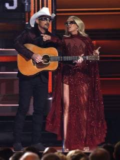 Carrie Underwood and Brad Paisley host the 51st Annual Country Music Association Awards on November 8, 2017 at the Bridgestone Arena in Nashville.  NAS20171108216 JOHNxSOMMERSxII