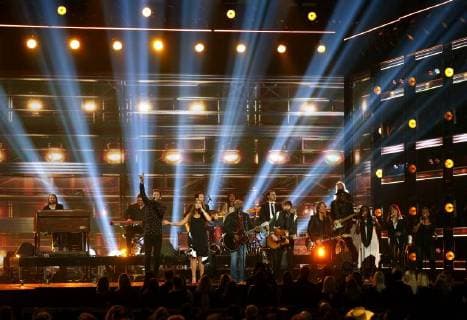 Lady Antebellum, Keith Urban, and Darius Rucker perform onstage during the 51st Annual Country Music Association Awards on November 8, 2017 at the Bridgestone Arena in Nashville.  NAS20171108222 JOHNxSOMMERSxII