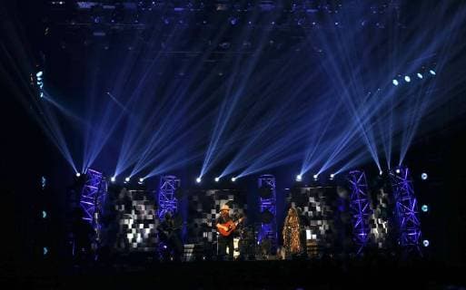 Chris Stapleton performs on stage at the 51st Annual Country Music Association Awards on November 8, 2017 at the Bridgestone Arena in Nashville.  NAS20171108295 JOHNxSOMMERSxII