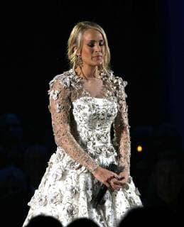 Carrie Underwood performs on stage at the 51st Annual Country Music Association Awards on November 8, 2017 at the Bridgestone Arena in Nashville.  NAS20171108297 JOHNxSOMMERSxII